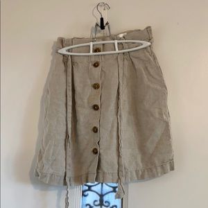 Linen button up skirt